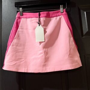 English Factory Two-Tone Pink Mini Skirt NWT